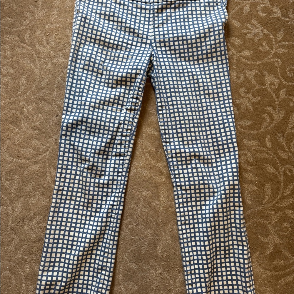 Tory Burch Blue and White Cropped Patterned Pants